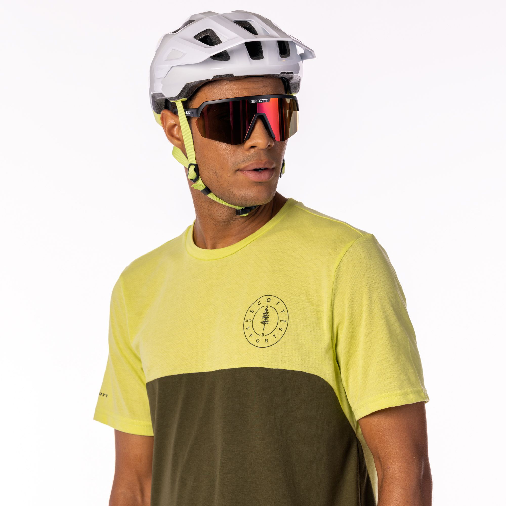 Beklædning - Cykelbriller - Scott Shield Cykelbrille - White Matt / Red Chrome