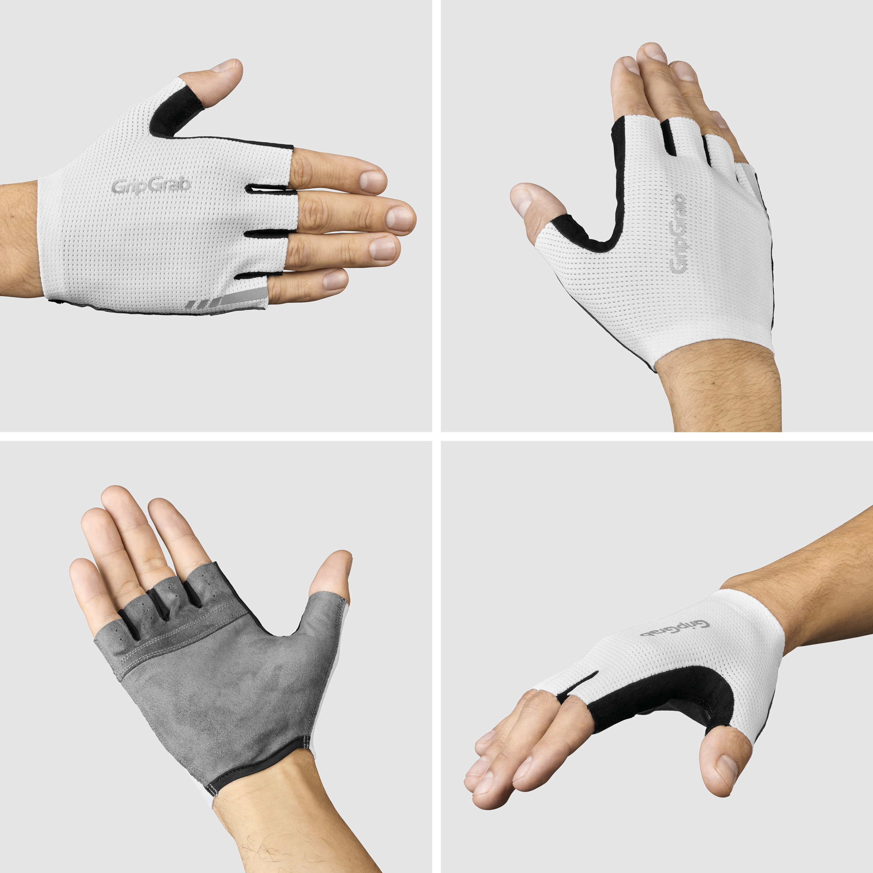 Beklædning - Cykelhandsker - GripGrab PACR InsideGrip™ Kortfingret Sommerhandsker - White