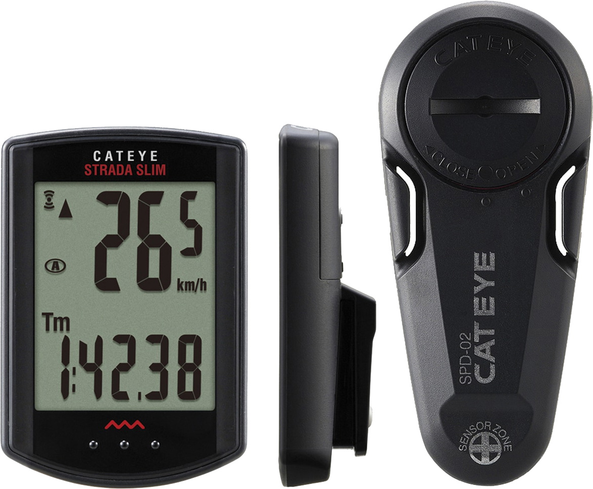 Cateye Strada Slim Cykelcomputer Trådløs - Sort