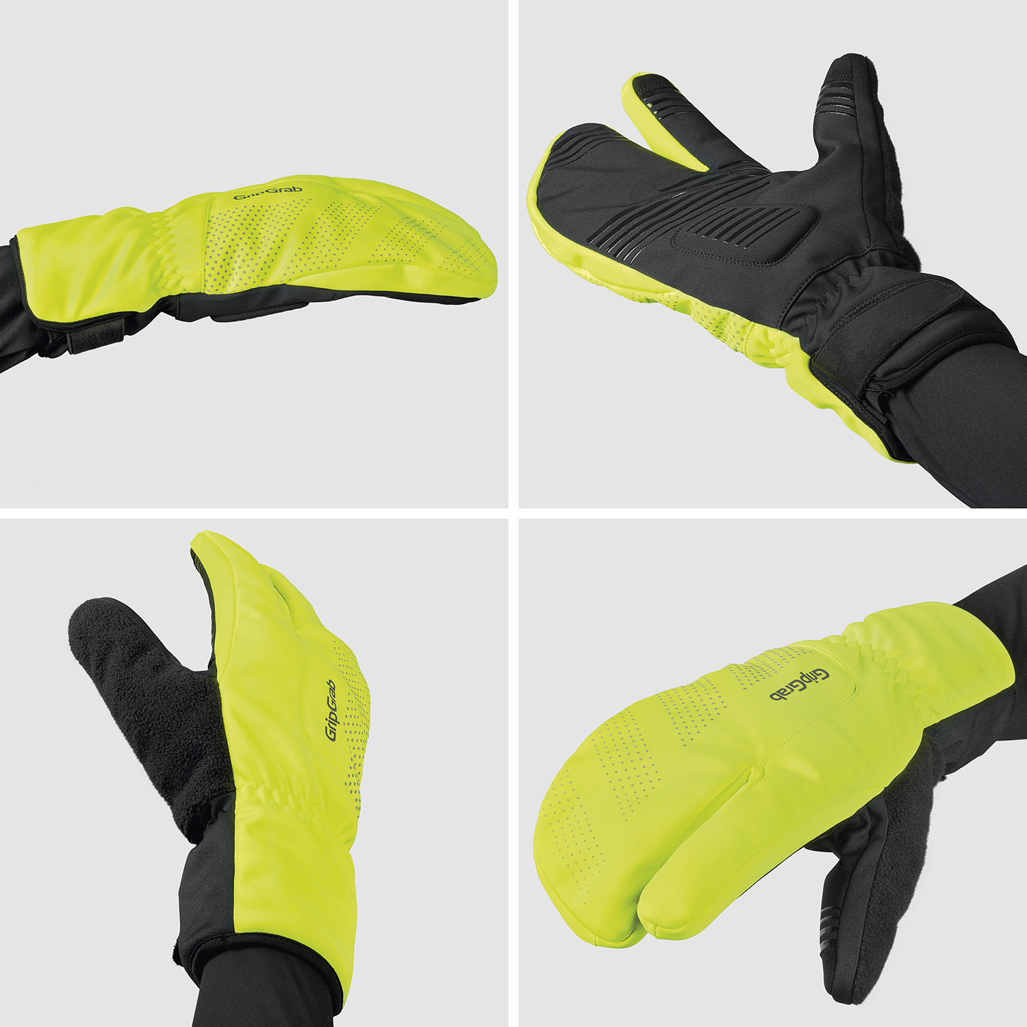 Beklædning - Cykelhandsker - GripGrab Ride vindtætte Lobster-vinterhandsker - Hi-Vis