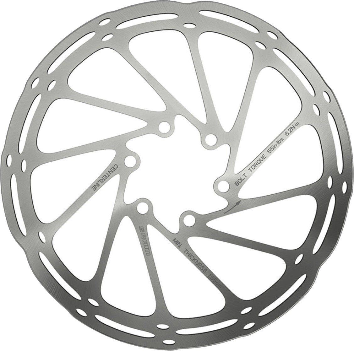 SRAM CenterLine Bremseskive 6-bolt 180mm Rustfri Stål Sølv SRAM CenterLine Bremseskive 6-bolt 180mm Rustfri Stål Sølv