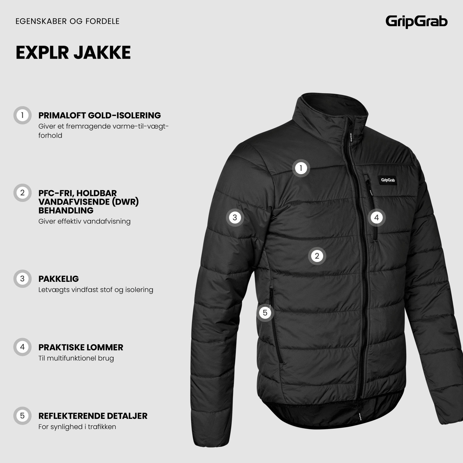 Beklædning - Cykeljakker - GripGrab EXPLR Jakke - Black