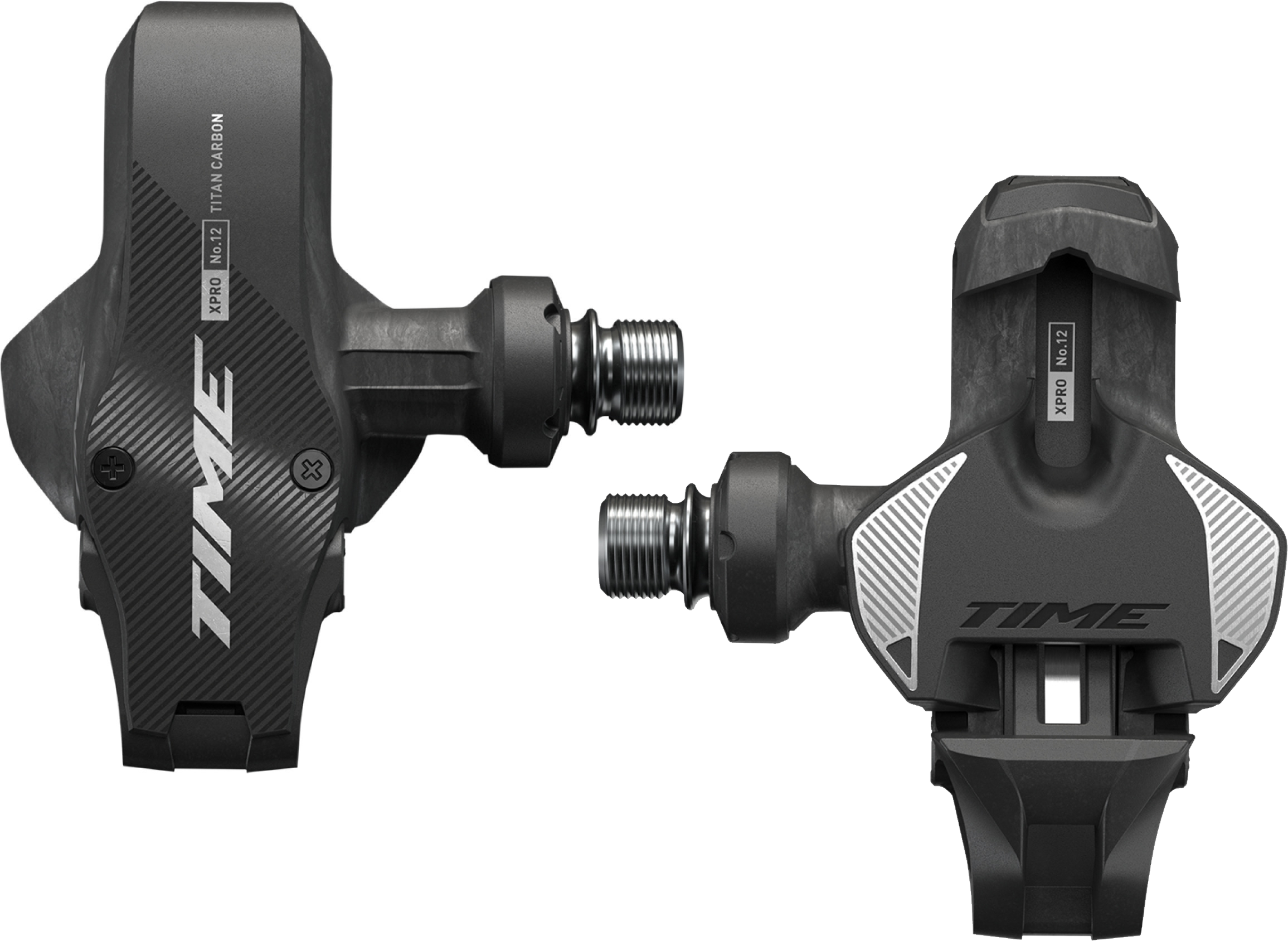 TIME XPRO 12 pedaler - Q-factor 53 mm, Titanium, Carbon - Sølv