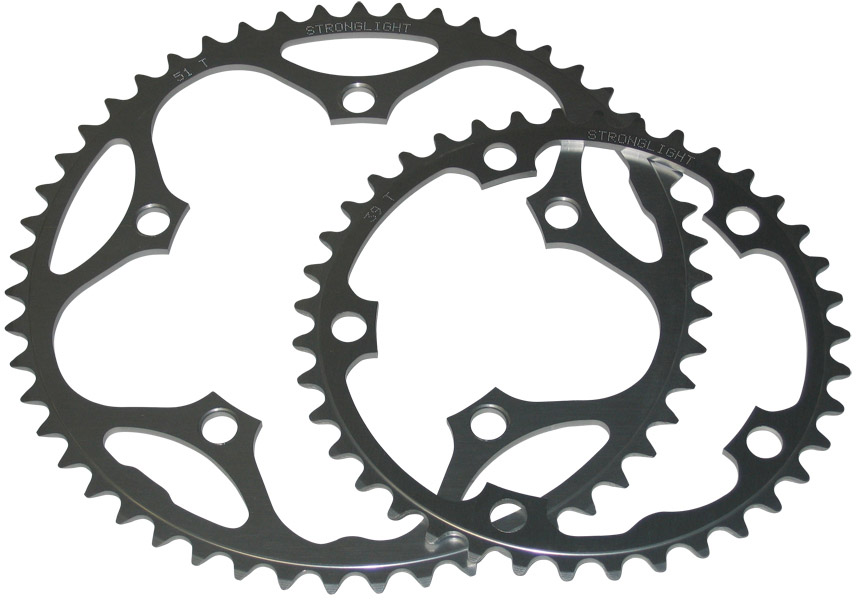 Stronglight Chainring 42T 9/10V Bcd 110/130mm - Sort