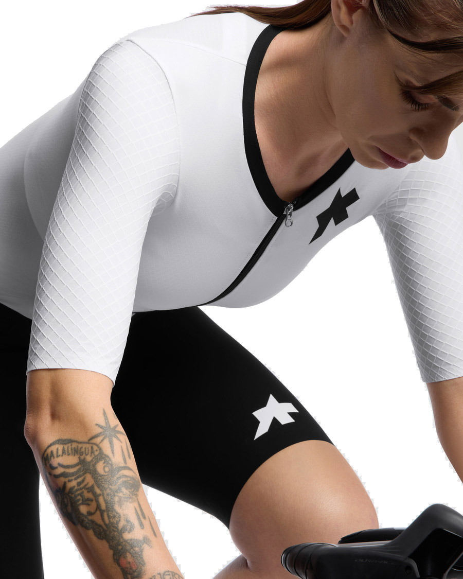 Beklædning - Cykelbukser - Assos DYORA RSV TRIATOR Speedsuit S11 Triatlondragt Cykeltrøje og Cykelbukser - White Series