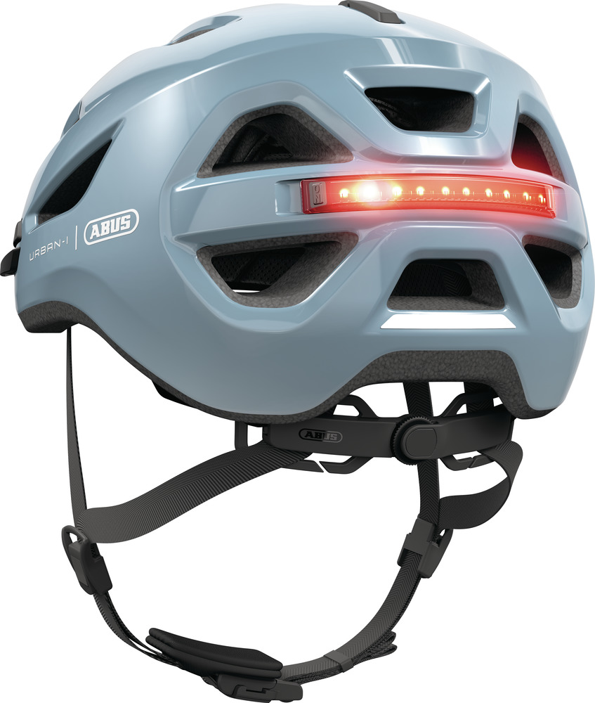 Beklædning - Cykelhjelme - Abus Hjelm Urban-I 4.0 m. LED - Glacier Blue