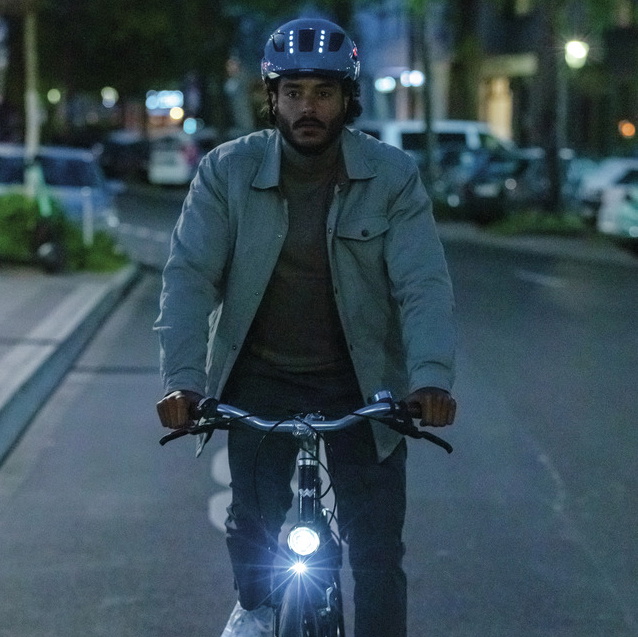 Beklædning - Cykelhjelme - Abus Hyban 2.0 m. LED lys - Grå/Sølv