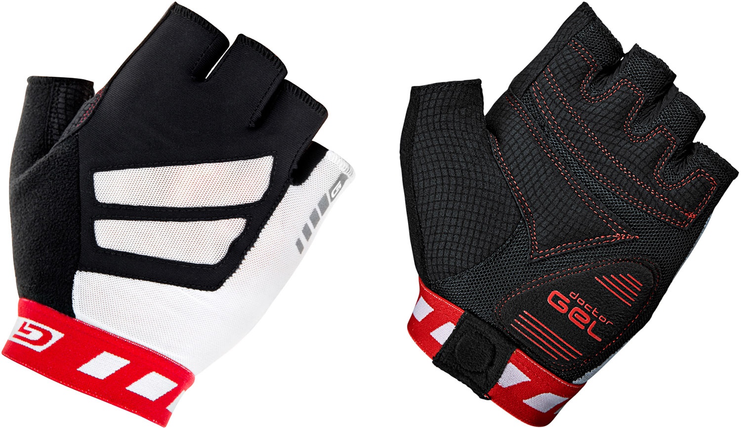 Beklædning - Cykelhandsker - GripGrab WorldCup Polstret Kortfingret Handske - Rød/Hvid
