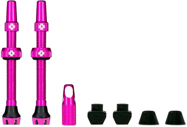 Reservedele - Tubeless - Muc-Off Tubeless Valve / Ventil Kit v2.0  - 60 mm - Pink