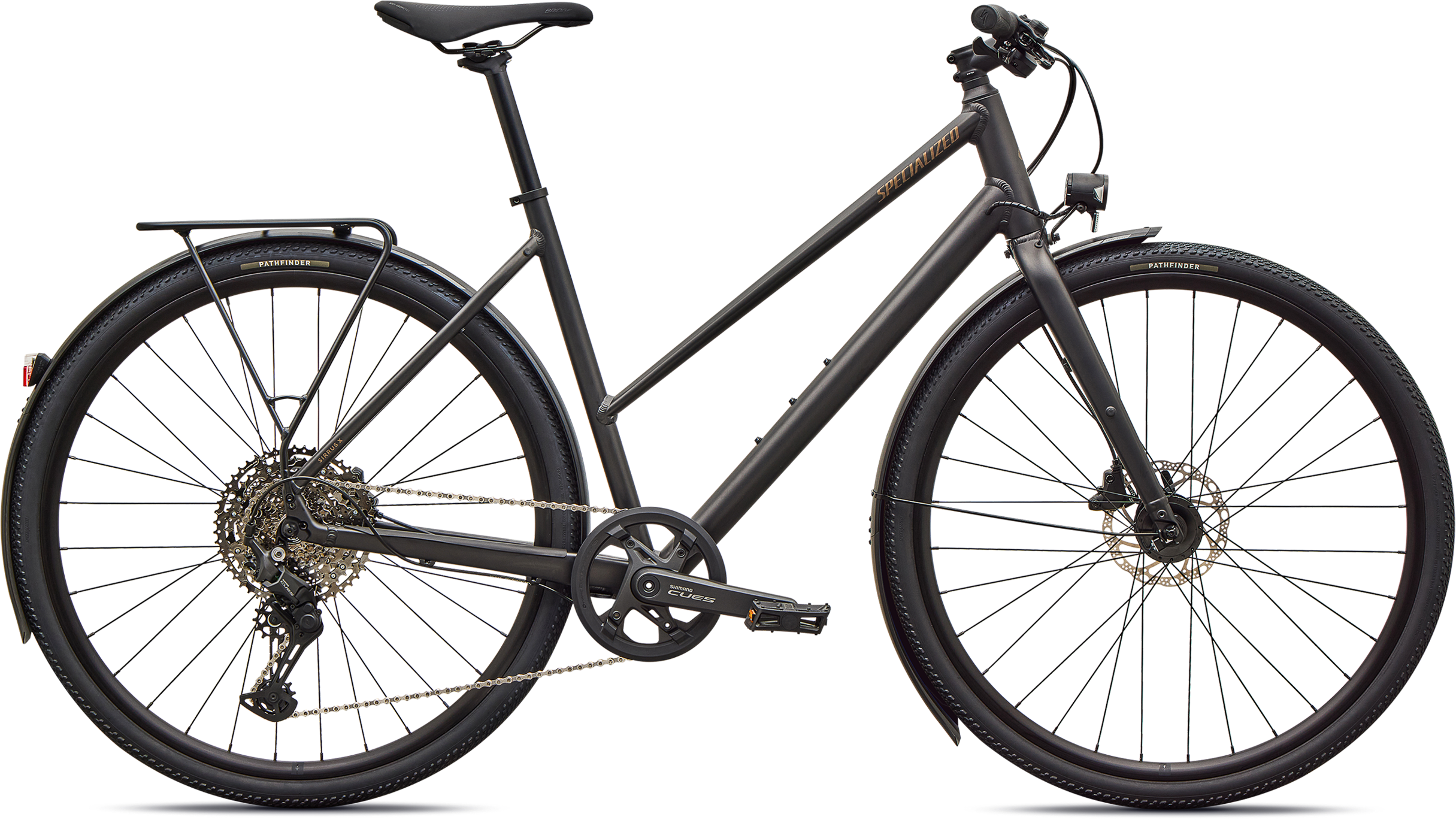 Specialized Sirrus X 3.0 Step-Through EQ 2027 - Satin Metallic Obsidian / Burnt Gold