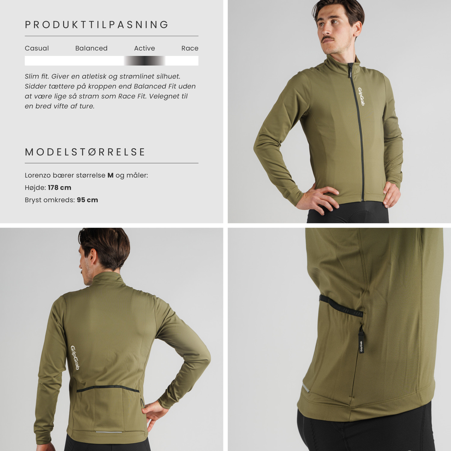 Beklædning - Cykeltrøjer - GripGrab RIDE Langærmet termocykeltrøje - Olive Green