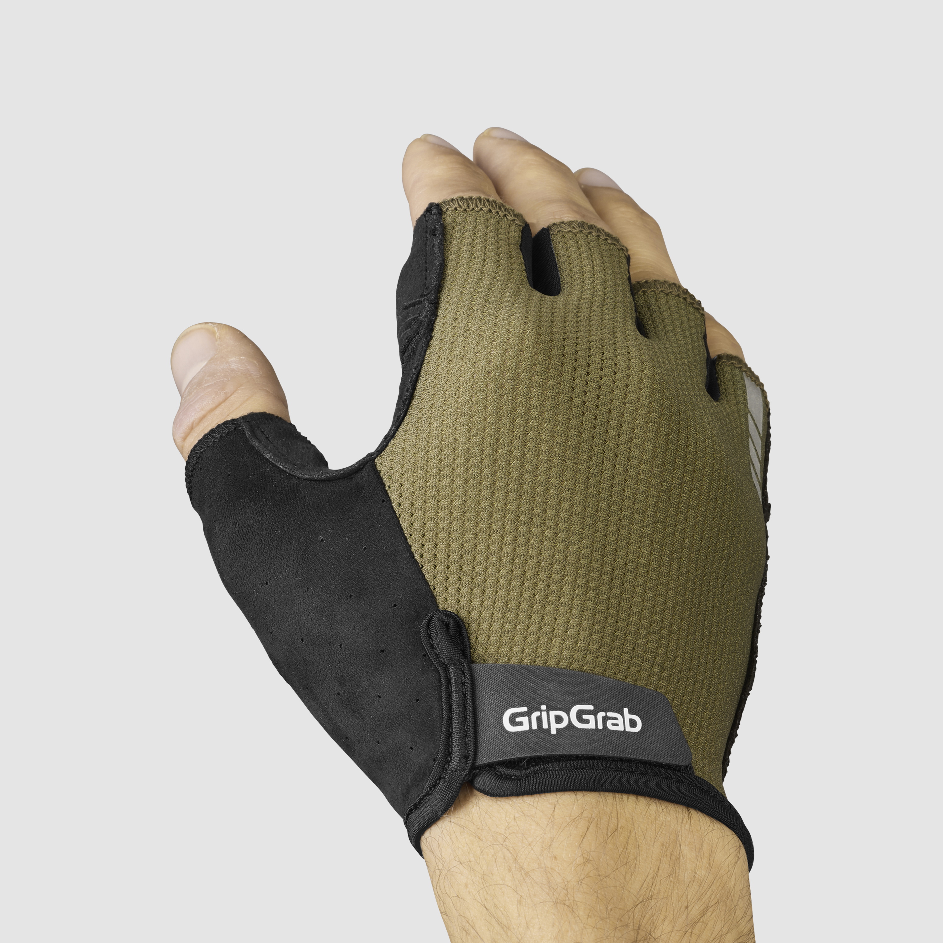 Beklædning - Cykelhandsker - GripGrab EXPLR Polstret Kortfingret Sommerhandsker - Olive Green