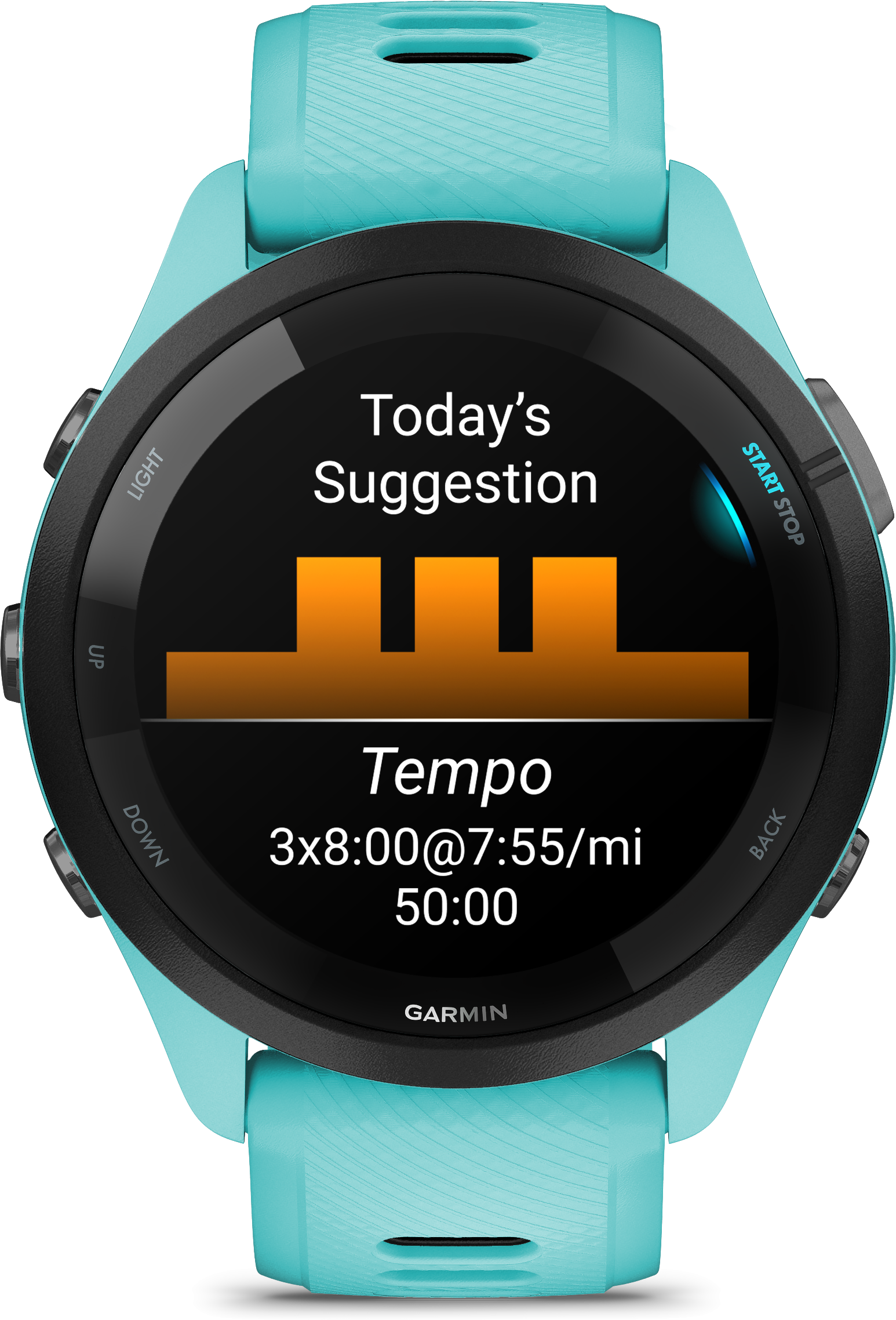 Tilbehør - Cykelcomputer & GPS - Garmin Forerunner 265 Music - Aqua/Sort