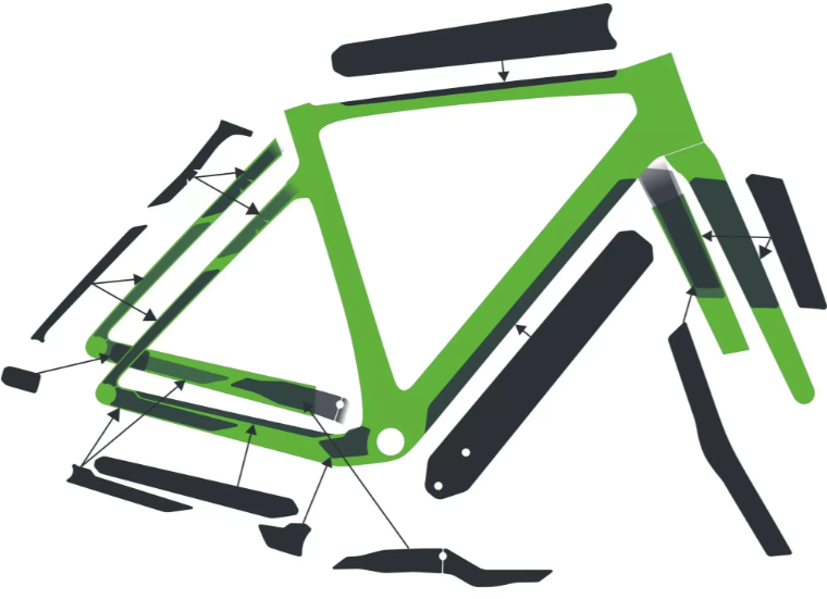 Tilbehør - Cykelpleje - Syncros Addict Gravel Frame Protection Kit - Stelbeskyttelse - Blank