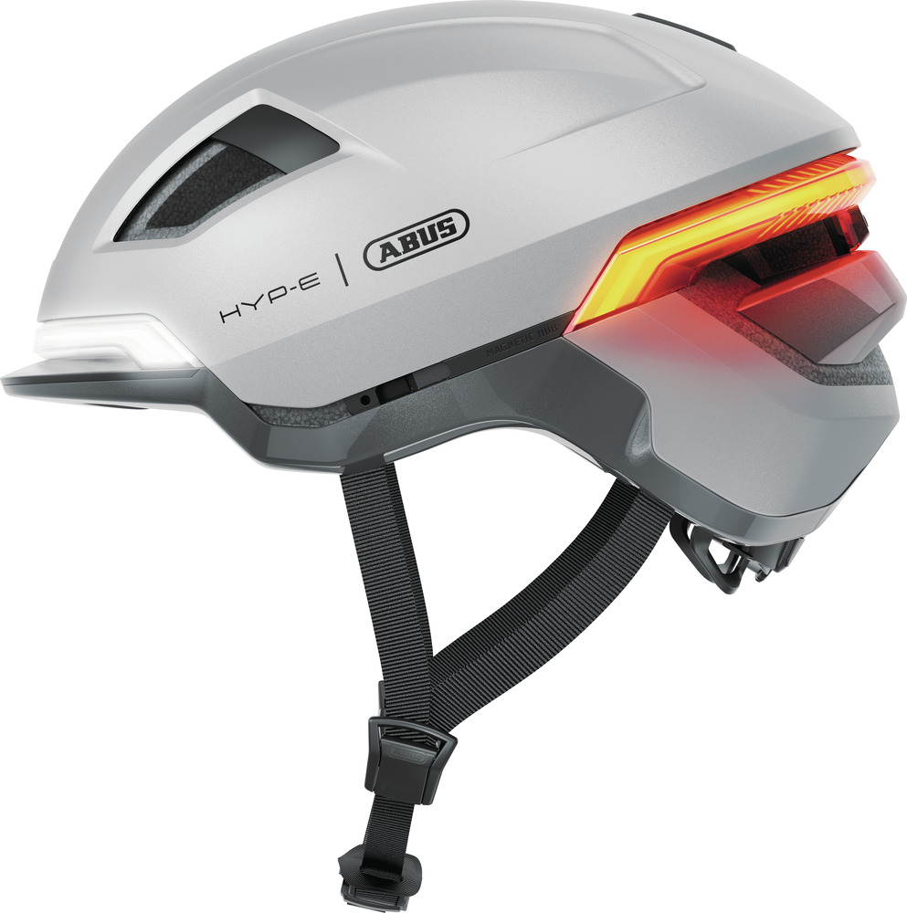 Beklædning - Cykelhjelme - Abus Hyp-E m. LED Lys - Gleam Silver