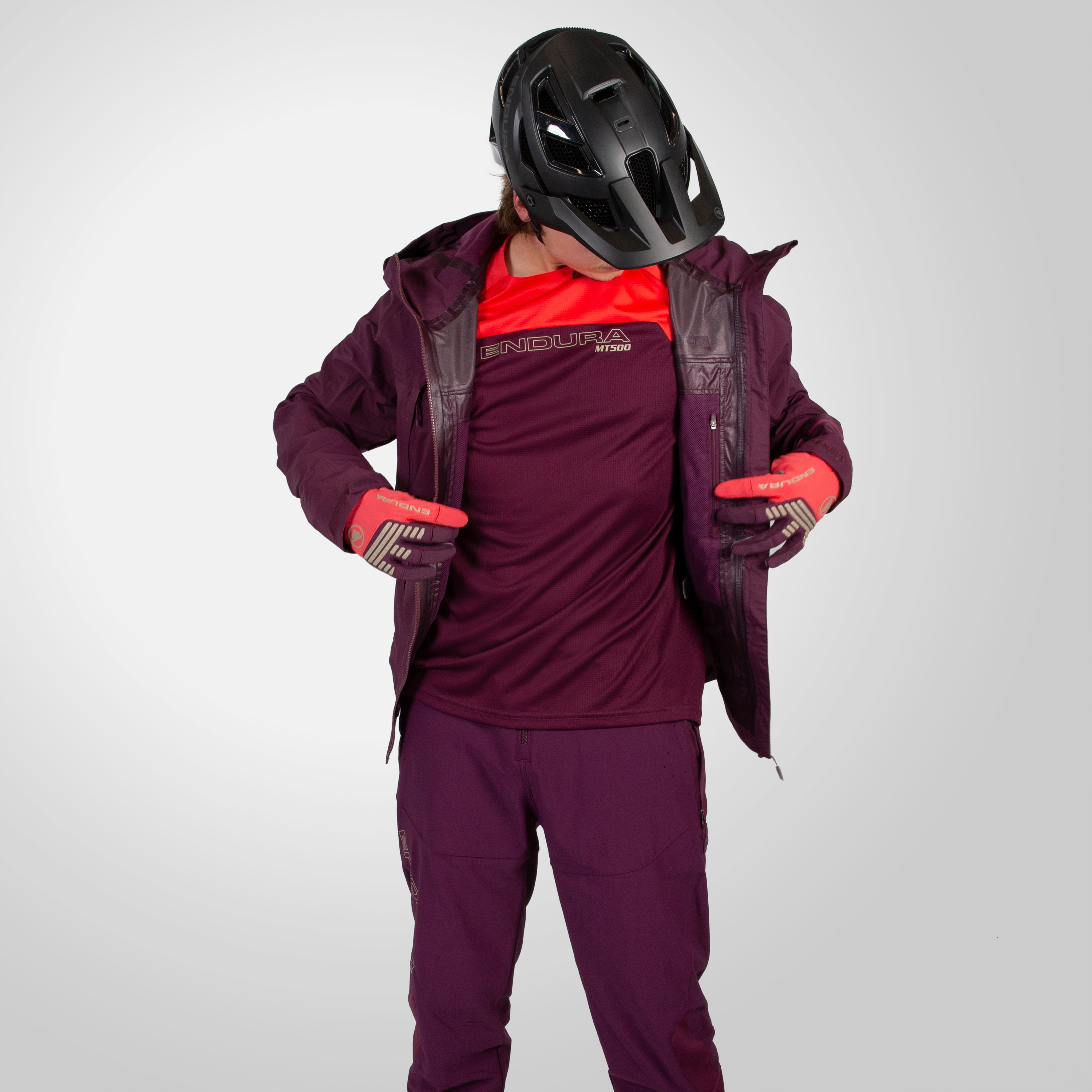 Beklædning - Regntøj & Vindtøj - MT500 Waterproof Jacket II - Aubergine