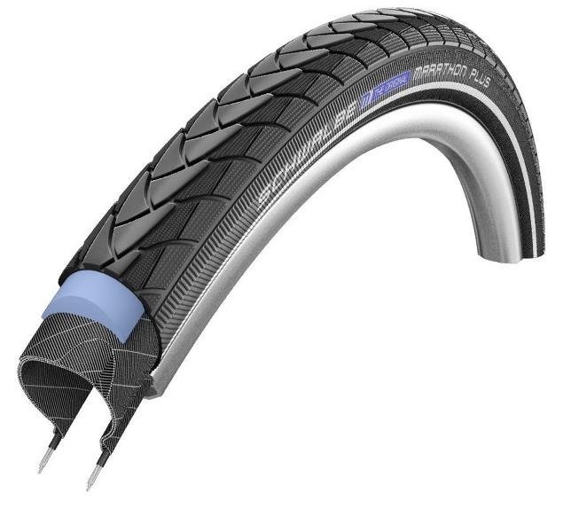 Se 2 dæk og 2 slanger - Schwalbe Marathon Plus SmartGuard 20x1,75 - Dunlop ventil (Bundle) hos Cykelexperten.dk