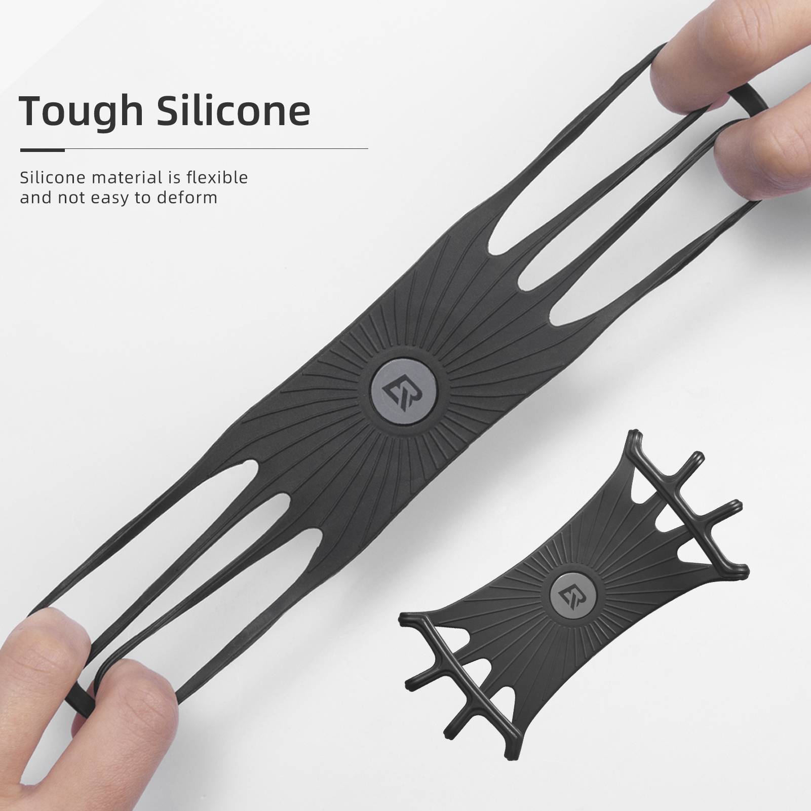 Tilbehør - Mobilholdere - RockBros Silikone Mobilholder 360° - Black