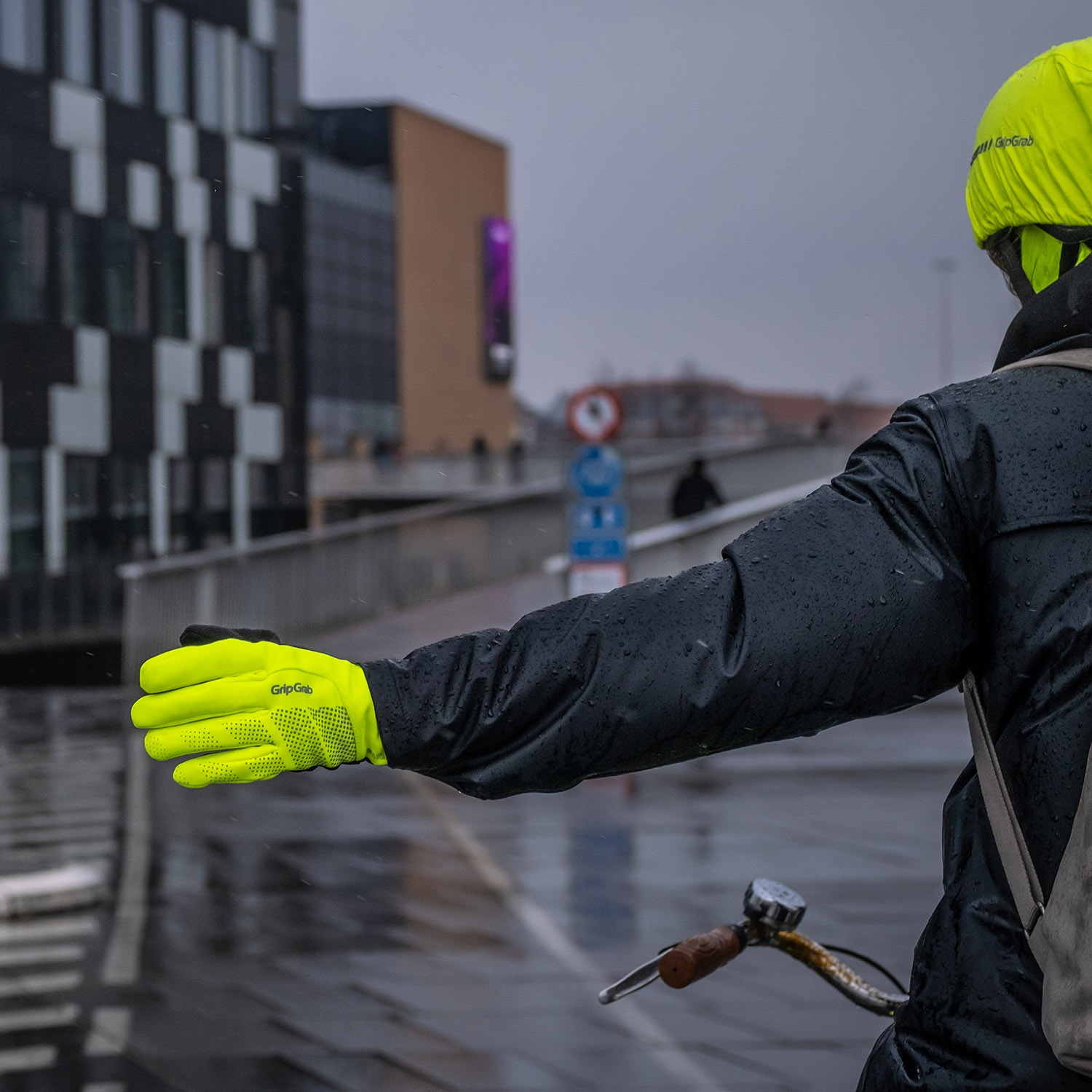 Beklædning - Cykelhandsker - GripGrab Ride Hi-Vis Vandtæt Vinterhandske - Hi-Vis Gul