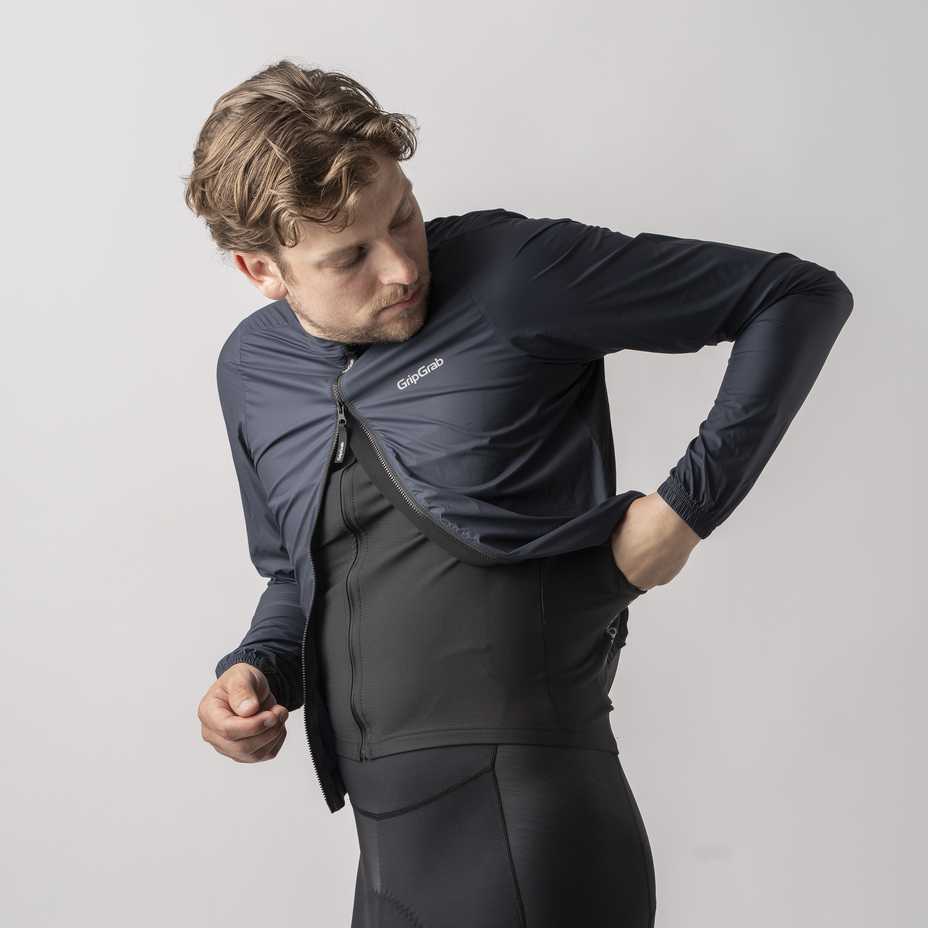 Beklædning - Regntøj & Vindtøj - GripGrab PACR Vindtæt Letvægtsjakke - Navy Blue