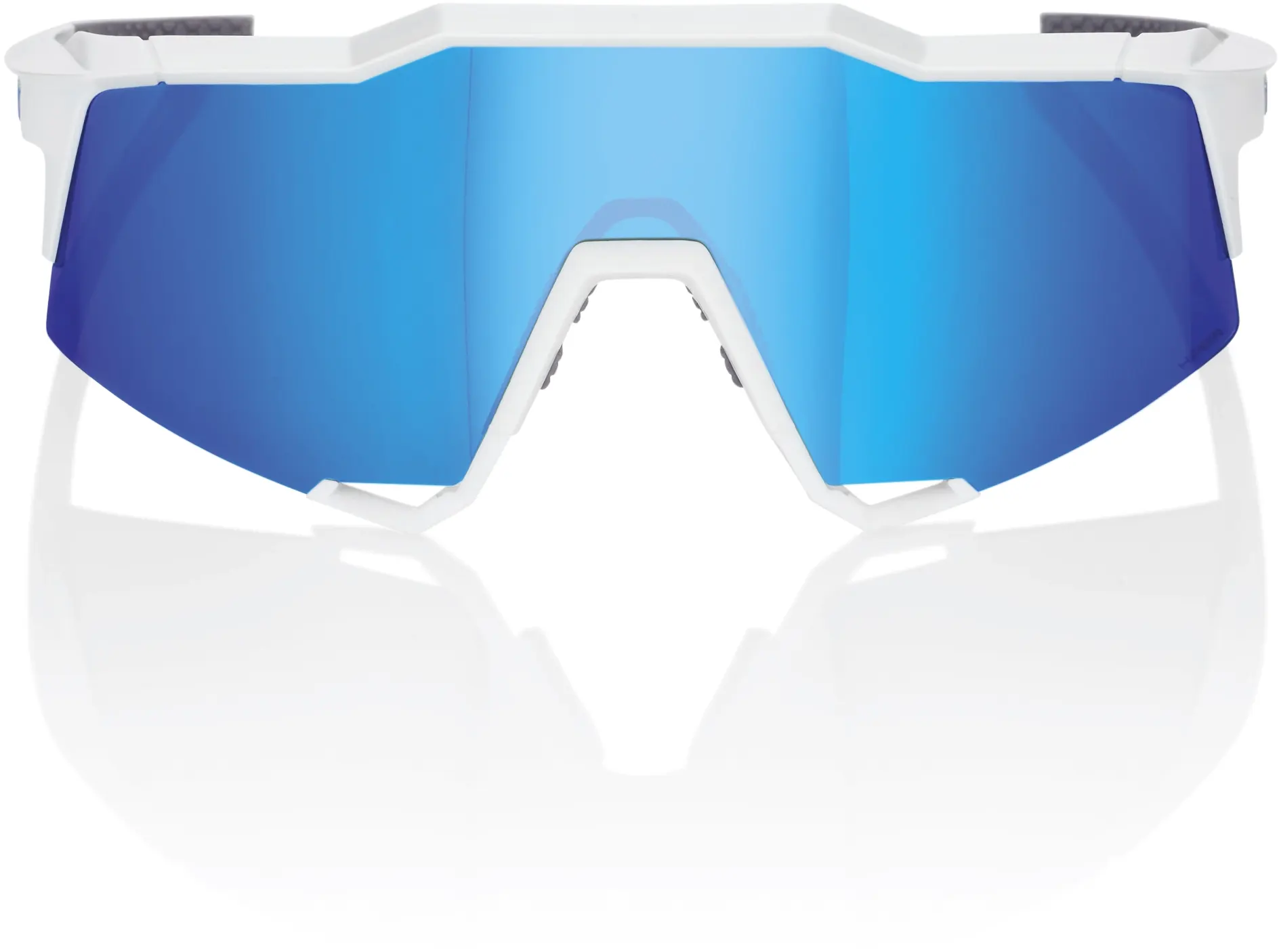 Beklædning - Cykelbriller - 100% SPEEDCRAFT - Matte White - HiPER Blue Multilayer Mirror Lens