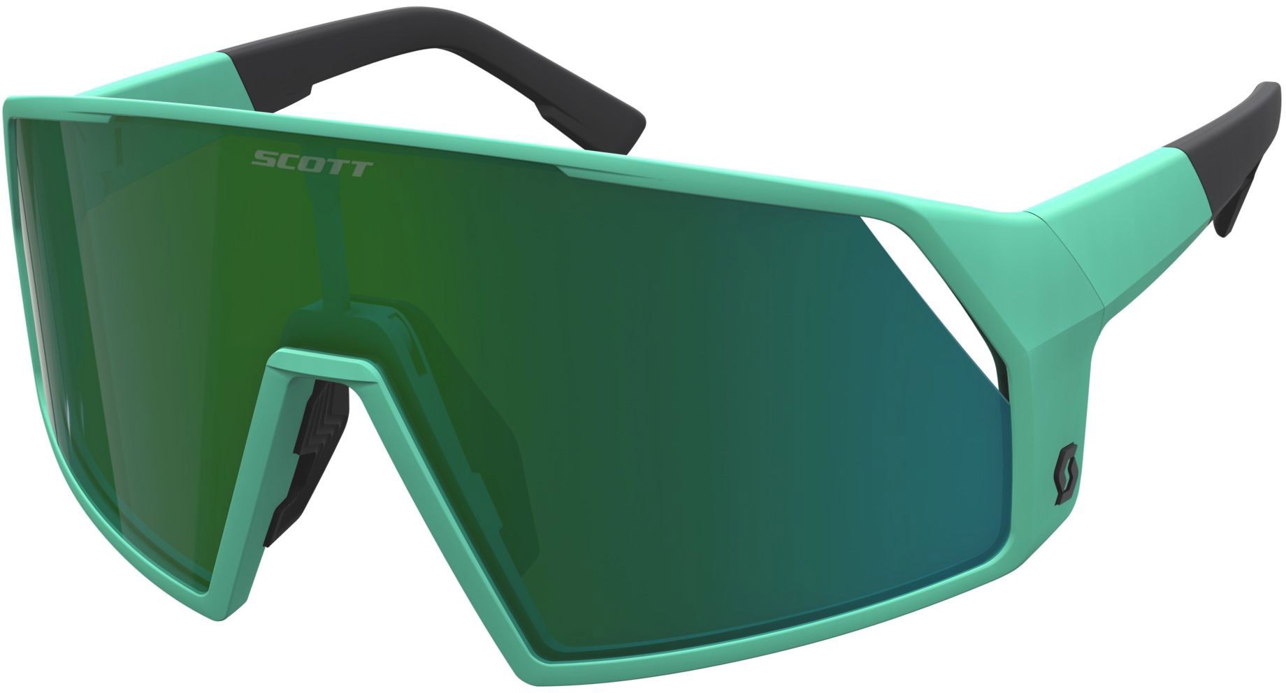 Se Scott Pro Shield Cykelbrille - Soft Teal Green / Green Chrome hos Cykelexperten.dk