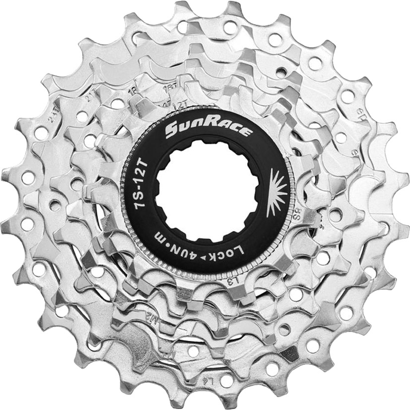 Sunrace CSR63 Kassette 7 speed 12-24T Road Nikkel - Køb til DKK 109 - Spar 26%